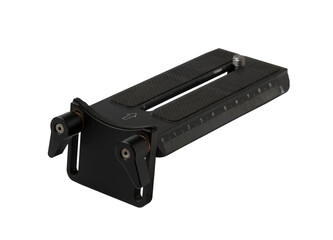 Tripod quick release plate isolated on transparent background