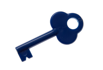 Plastic key toy isolated on transparent background