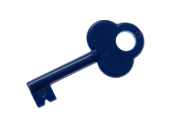 Plastic key toy isolated on transparent background