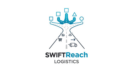 SwiftReach Logistics Logo Depicting Transportation and Delivery Services.