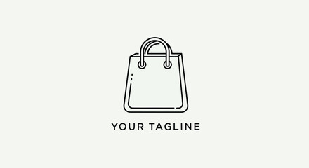 Minimalist Shopping Bag Icon for Retail Business Branding and Online Store Design.