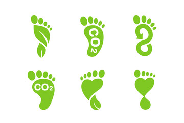Carbon footprint leaf CO2 neutral icon logo