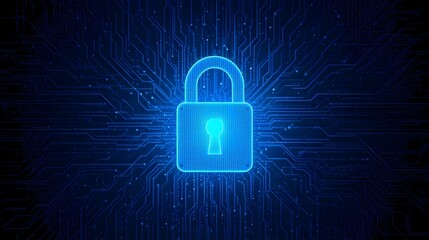 Digital Padlock Cybersecurity Background