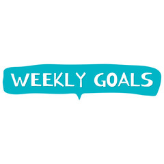 Turquoise Banner With White Text Reading Weekly Goals On A Transparent Background
