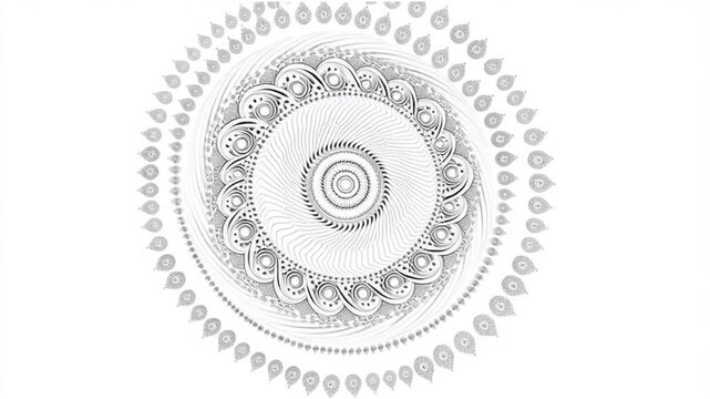 Mesmerizing abstract mandala animation with intricate patterns and hypnotic spiral motion