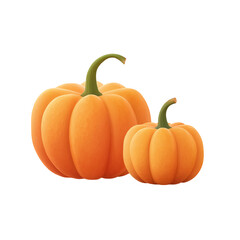 3D pumpkin illustration on a transparent PNG background