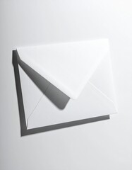 Blank white envelope, shadows