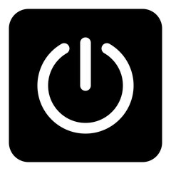 Power Button Glyph Icon Vector, Solid Energy and Power Symbol for Electricity, Renewable, and Green Energy Concept