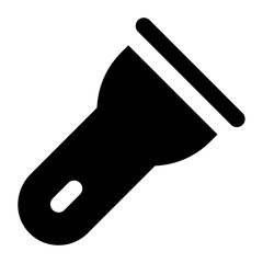 Flashlight Glyph Icon Vector, Solid Energy and Power Symbol for Electricity, Renewable, and Green Energy Concept