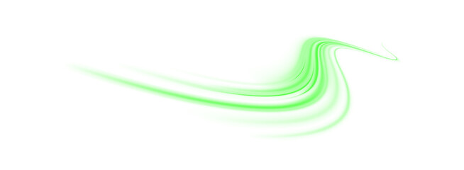 Green line PNG overlay, dynamic swirling streaks, glowing abstract motion