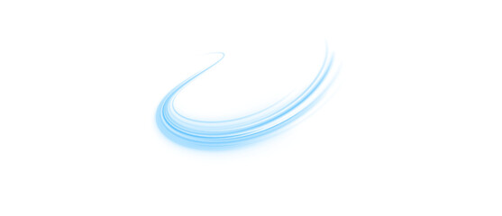 Glowing blue line PNG, laser streak blur, creating dynamic motion trails. Each curve flows across the overlay. Ideal for futuristic and tech visuals.