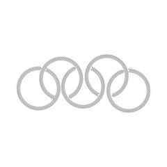 Interlocking Textured Rings Symbol of Unity