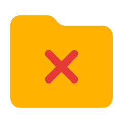 Fototapeta premium Cross Folder Flat Icon Vector, Colorful Folder and Document Symbol for File Management and Office Organization Concept