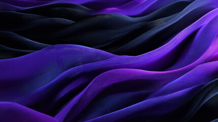 Fototapeta premium Abstract purple and black undulating surface with textile texture and lighting