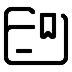 Bookmark Folder Line Icon Vector, Modern Outline Folder and Document Symbol for File Management and Office Organization Concept