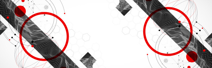 Abstract art background. Modern science or technology art elements. Wireframe surface illustration.