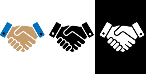 Handshake Icon – Business Partnership, Deal Agreement, Greeting Symbol, Vector Illustration