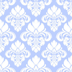 Damask seamless pattern, Classical luxury fashioned damask ornament, for wallpapers, textile, wrapping. Flat vector illustration design isolated on white background.