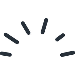 Abstract radiating lines graphic element with clean dark blue lines on a transparent background representing energy or a new beginning