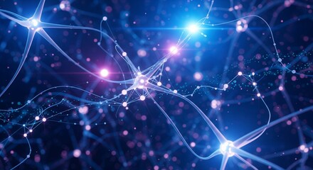 Obraz premium Abstract Neural Network - AI and Data Processing Concept