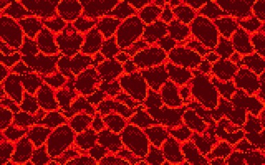 Intense pixel art seamless lava texture with vibrant red cracks. An ideal game background for hellish levels, dangerous environments, or retro video games, background. Features a bold, fiery design.