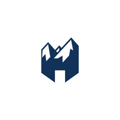 Letter H with Mountain Peaks Logo
