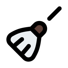 Broom Filled Line Icon Vector, Bold Outline Household and Furniture Symbol for Home Interior and Appliance Concept