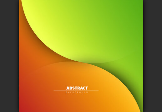 Abstract Background with Green and Orange Gradient Waves