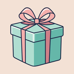 Cute gift box with pink ribbon and bow