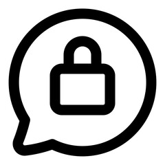 Lock Chat Line Icon Vector, Modern Outline Support and Communication Symbol for Customer Service and Chat Concept