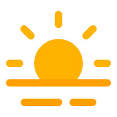 Sunrise Flat Icon Vector, Colorful Weather and Climate Symbol for Forecast and Meteorology Concept