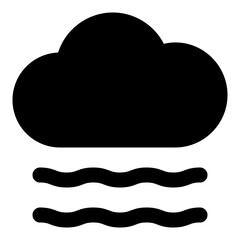 Foggy Glyph Icon Vector, Solid Weather and Climate Symbol for Forecast and Meteorology Concept