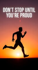 A Silhouette of Determination at Sunset in Nature's Embrace