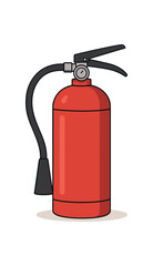 fire extinguisher household safety and accident prevention flat vector illustration style isolated on white background