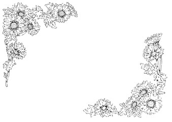 小菊の角フレーム2種　鉛筆