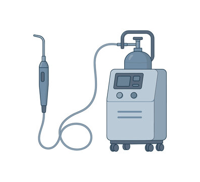 cryoprobe instrument surgical tool and modern cryosurgery equipment flat vector illustration style isolated on white background