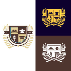 University college school badge logo design vector image. Education badge logo design. University high school emblem