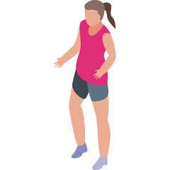 Female Athlete In Pink Tank Top and Athletic Shorts Poses With Open Arms In Studio Lighting