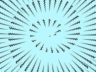 Obraz premium Blue comic sunburst background