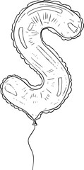 Hand Drawn Balloon Letter S SVG Vector Illustration
