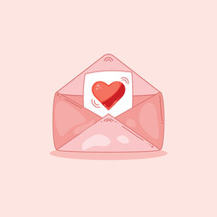 Valentine's Day. Love envelope illustration