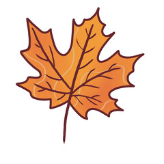 Naklejka premium Autumn Fall Orange Maple Leaf Illustration