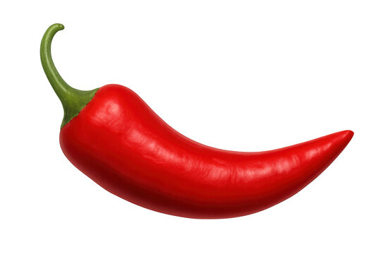 Red chili pepper on transparent background presenting a hot and spicy culinary ingredient and fresh vegetable