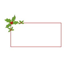 text box frame with holly berries