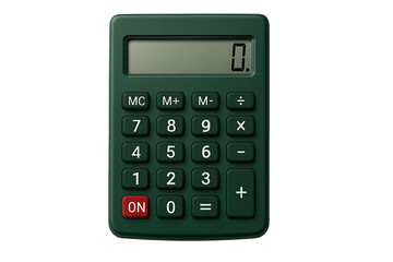 Modern green calculator&nbsp;isolated on transparent background