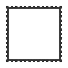 Blank Square Frame with Perforated Stamp Edges