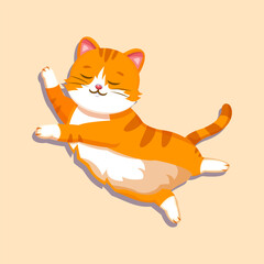 Cute orange cat jumping happily with a joyful pose, perfect for animal, pet, or playful cartoon design.