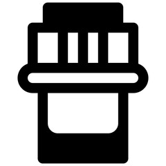 Medicine. Outlined stroke vector icon with black-filled details.
