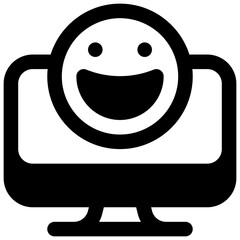 Virtual volunteering. Outlined stroke vector icon with black-filled details.