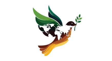 Symbol of global unity and enduring hope, a dove carries an olive branch representing peace and new beginnings worldwide